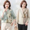 2025 Chic Chiffon Blouse for Middle-Aged & Elderly Women - Stylish Spring/Summer Base Layer Top