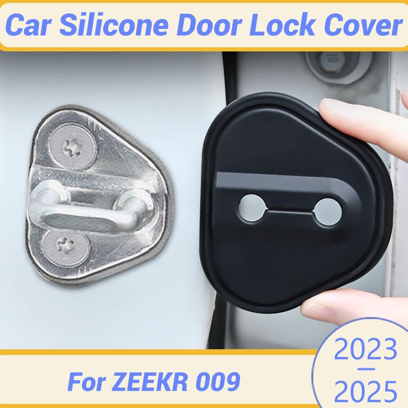 For ZEEKR 009 2024 2025 Silicone Car Door Lock Buckle Protection Cover Elastic Anti-Collision Shock Absorbing Pad