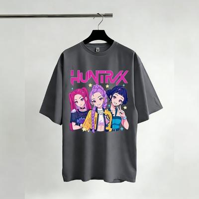 KPop Охотники на демонов Графические футболки Детская уличная одежда Футболка с коротким рукавом Летние Y2k Повседневные топы Мода 2026 Футболка из фильма Унисекс