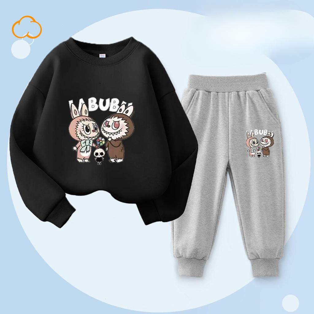 Весенне-осенний детский модный комплект с принтом букета: леггинсы и топ с круглым вырезом для девочек