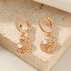 1 Pair Fashion Geometric Shells Dangle Earrings for Women Cubic Zirconia Jewelry Daily Wedding Party Accessories