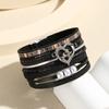 Boho Multi Layer Leather Bracelet for Women Jewelry Cupid Heart Magnet Buckle Holiday Gift
