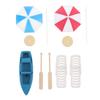Toyvian Diorama Set Миниатюрный пляж Миниатюрное пляжное кресло Миниатюрный зонтик от солнца Модель корабля Фигурка Миниатюрный пляжный сад Кукольный домик Аксессуары Строительство
