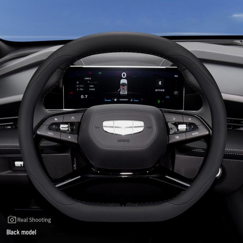 23 Geely Galaxy L7/L6 Boyue L Genuine Leather Steering Wheel Cover, Fits Boyue COOL/X, Ultra-thin Design