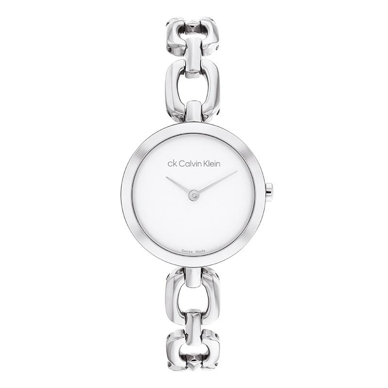 CALVIN KLEIN watch quartz movement steel strap 26mm white dial women's watch 25000007
