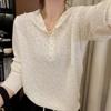 Women's Hooded Lace Carved Long-sleeved Sweater Women Autumn Winter French Korean Style Inner Layer