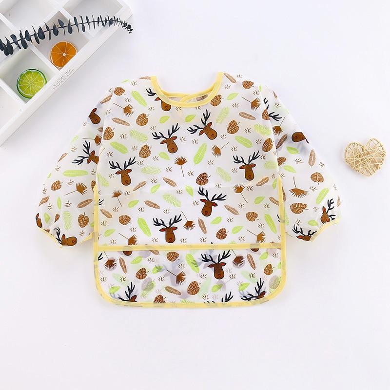 Baby Bibs New Cute Children Baby Stuff Toddler Waterproof Long Sleeve Art Smock Feeding Bib Apron