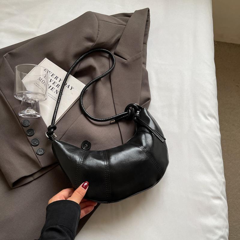 Высококачественная сумка-пельмень из мягкой кожи, женская трендовая модная сумка-полумесяц-круассан 2025, новый зарубежный стиль, на одном плече, через плечо, женская сумка