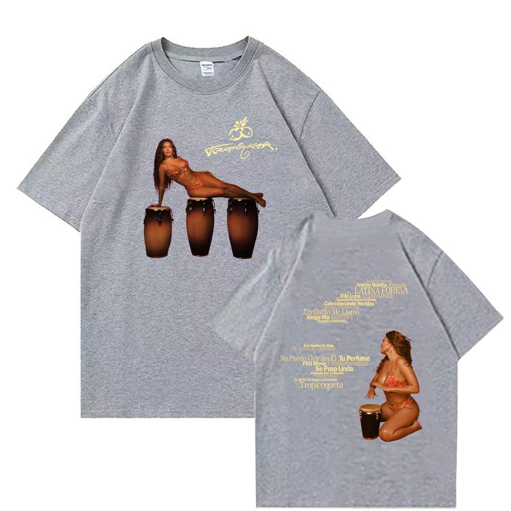 Футболка Karol G Karol G Tropicoqueta Новые графические футболки Хлопок Высокое качество Мягкая одежда Повседневная Женская Мужская Летняя Дышащая Майка