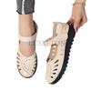 Women Platform Single Shoes Women's Handmade Retro Flat Shoes Hollow Out Breathable Soft Soled Female Sandals