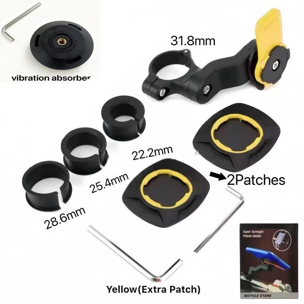 Motorcycle & Bicycle Phone Holder with Shock Absorption for Navigation