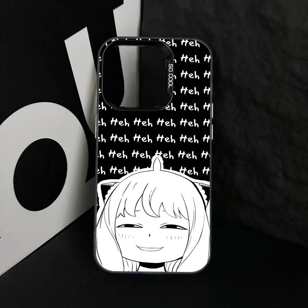 Cute Anya Forger Spy-Family Phone Case For iPhone 17,16,15,14,13,12,11 Plus,Pro Max,XS,Colored Silver Plated Inside Cover