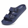 Sandals For Men Ventilate Slippers Double Buckle Slide EVA Sandals Beach Slippers Summer Casual Shoes Flats Unisex Jelly Shoes