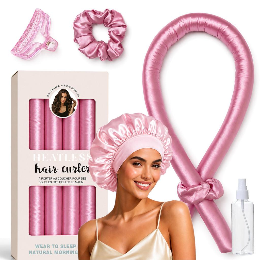 Ночной бигуди-повязка без нагрева Шелковый атлас Набор для завивки волос без нагрева Для сна Создание мягких крупных локонов без повреждения волос