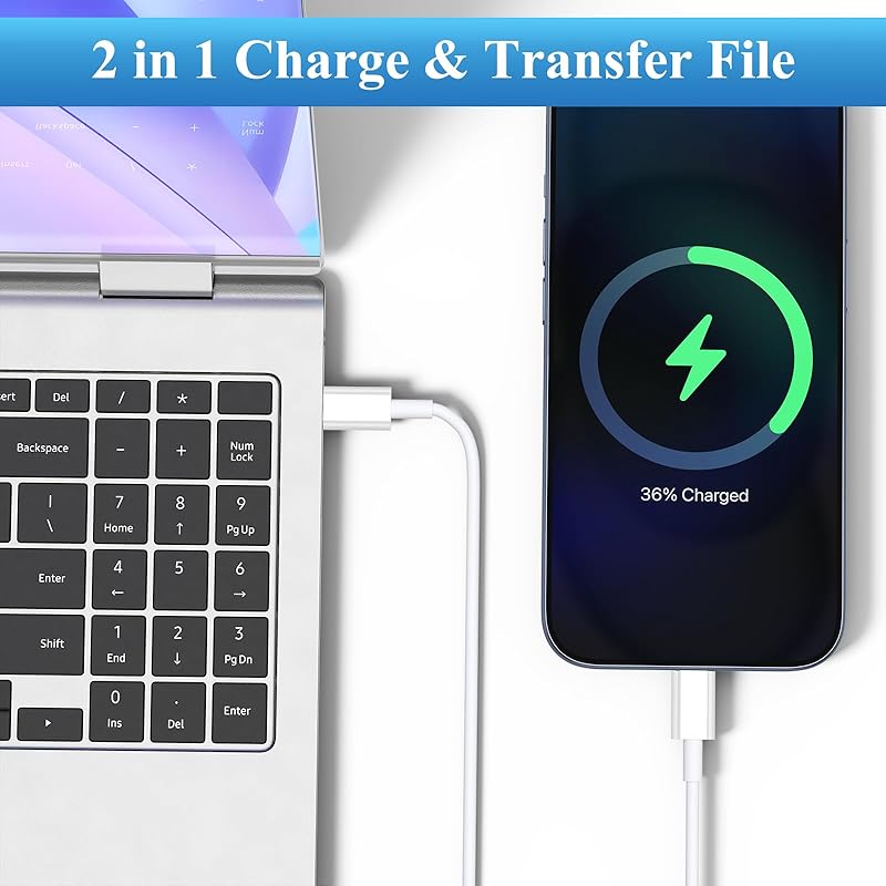 YGTBSR USB Type C - кабель PD совместимый 60 Вт сверхбыстрая зарядка usb Предотвращение отключения iPhone 15 Plus Pro Max, MacBook Pro, Matebook, iPad