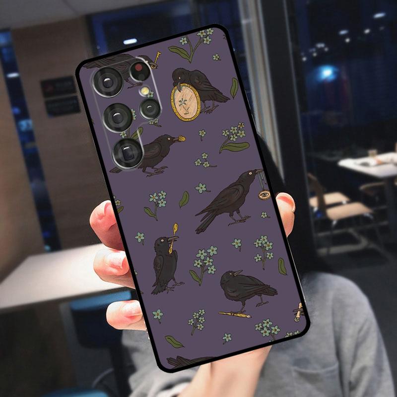 Хэллоуинская обложка 'Ворон' для Samsung Galaxy S25 Ultra S24 S22 S21 S23 Plus S20 FE S9 S10 S24 FE Чехол для телефона