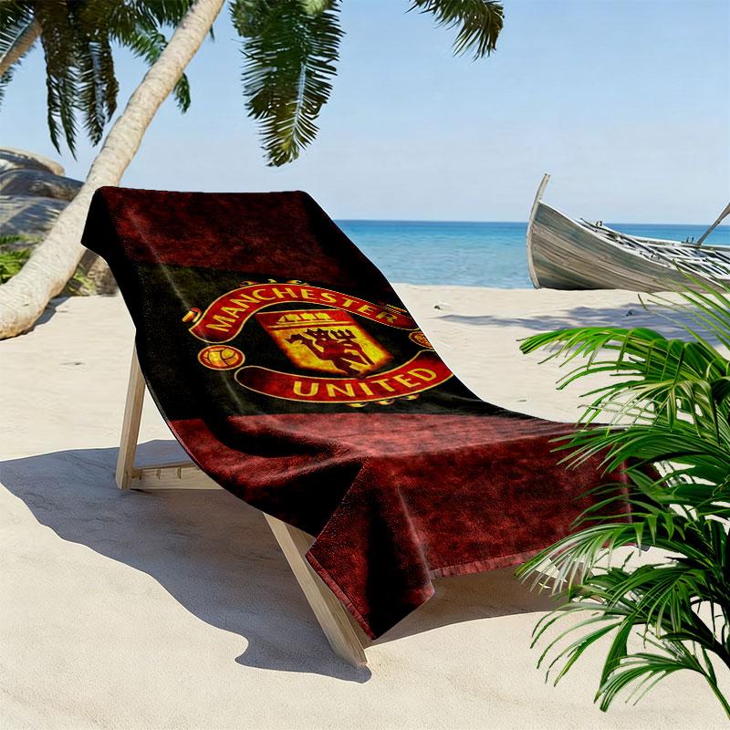 Пляжное полотенце с принтом Manchester United F, большое, мягкое, быстросохнущее, для пляжа, кемпинга, плавания