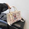 Bear Graffiti Portable Tote Bag Summer New Niche Design Versatile Fashion Printed Shoulder Messenger Bag