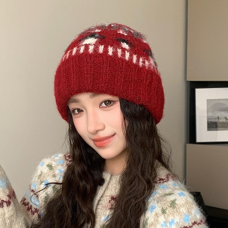 Women S Thick Warm Knitted Hat For Big Head Circumference Autumn Winter Cold Hat