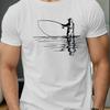 Men's Summer 100  Fashionable Casual Loose Plus Size Reflection Fishing Printed Round Neck Short Sleeved T-shirt Top