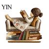Bookish Home Office Decoration Woman Reading Book Wooden Plaque, Just A Girl/Boys Who Loves Statue for Exquisite Three Dimensional Wood Decor