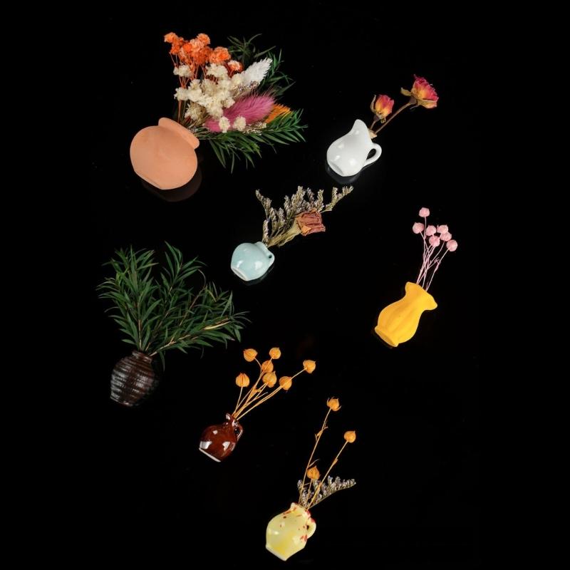 Набор из 7 магнитных мини-ваз для холодильника, украшение для дома, набор из дружелюбной керамики