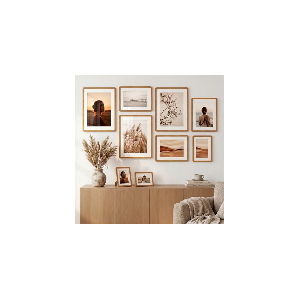 Real Wood Photo Frame, A4 Size, with High-Definition Tempered Glass