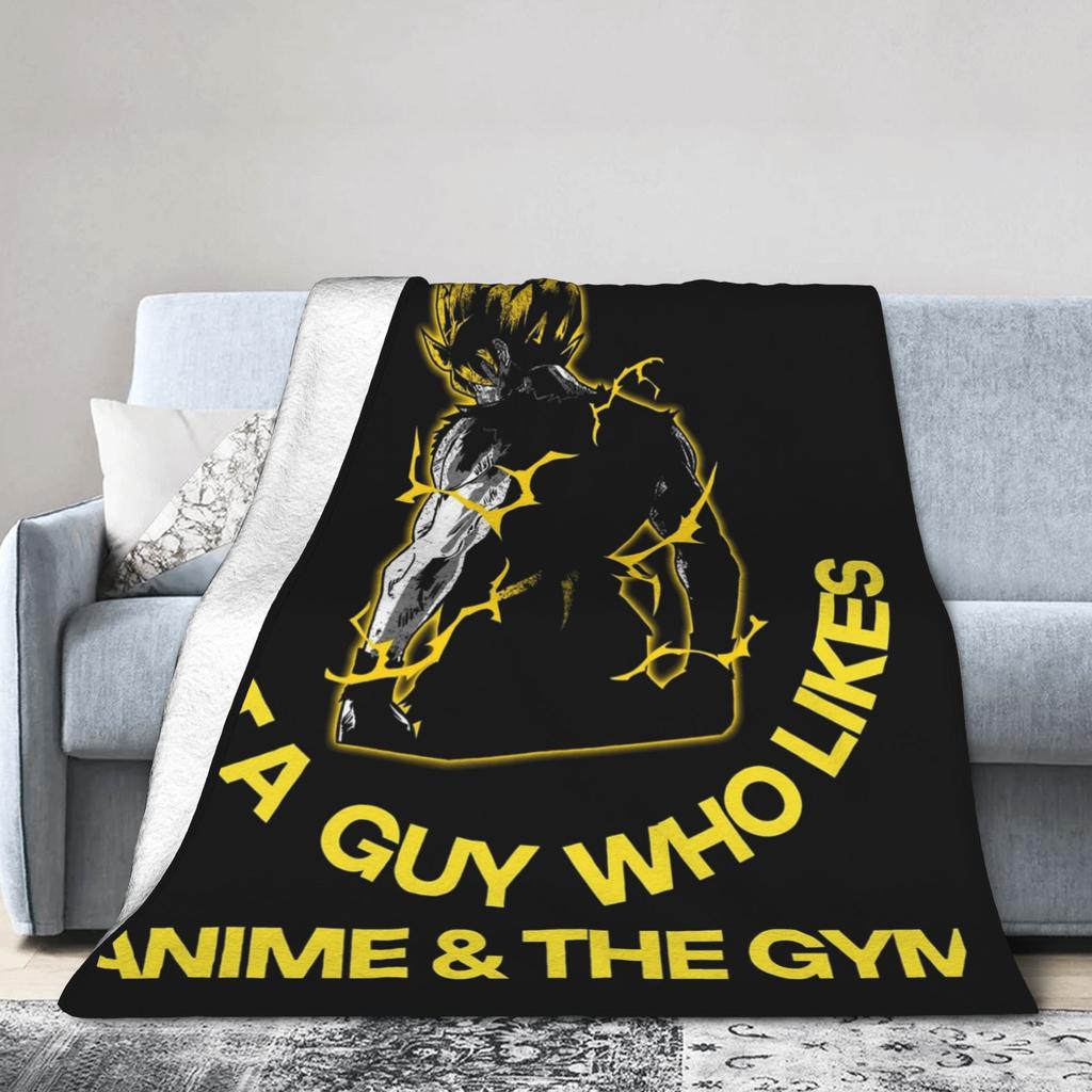 Just a Guy Who Likes Baki and the Gym Blanket Fleece Decoration  Breathable Soft Throw Blanket for Home Travel Bedding Throws