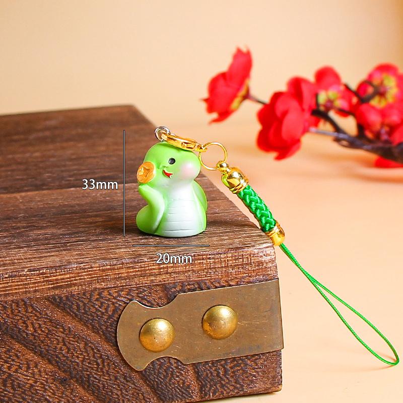 Брелок-талисман года Змеи 2025, брелок для телефона, мультяшный брелок со знаком зодиака Змея, милая подвеска для сумки, подвесное украшение, подарки на год