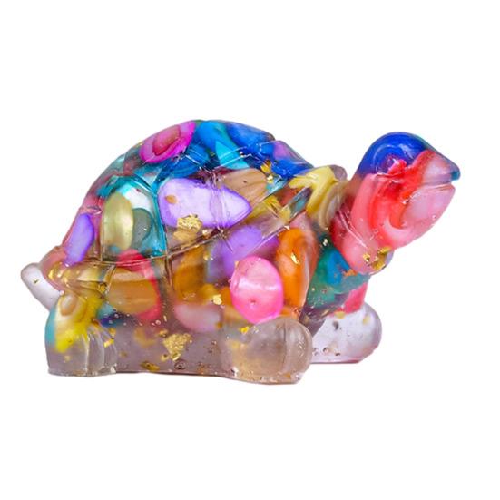 Mini Crystal Turtle Statue Reiki Stone Tortoise Figurine Amulet Turtle Fengshui Sculpture for Home Office Desk Shelf Decoration