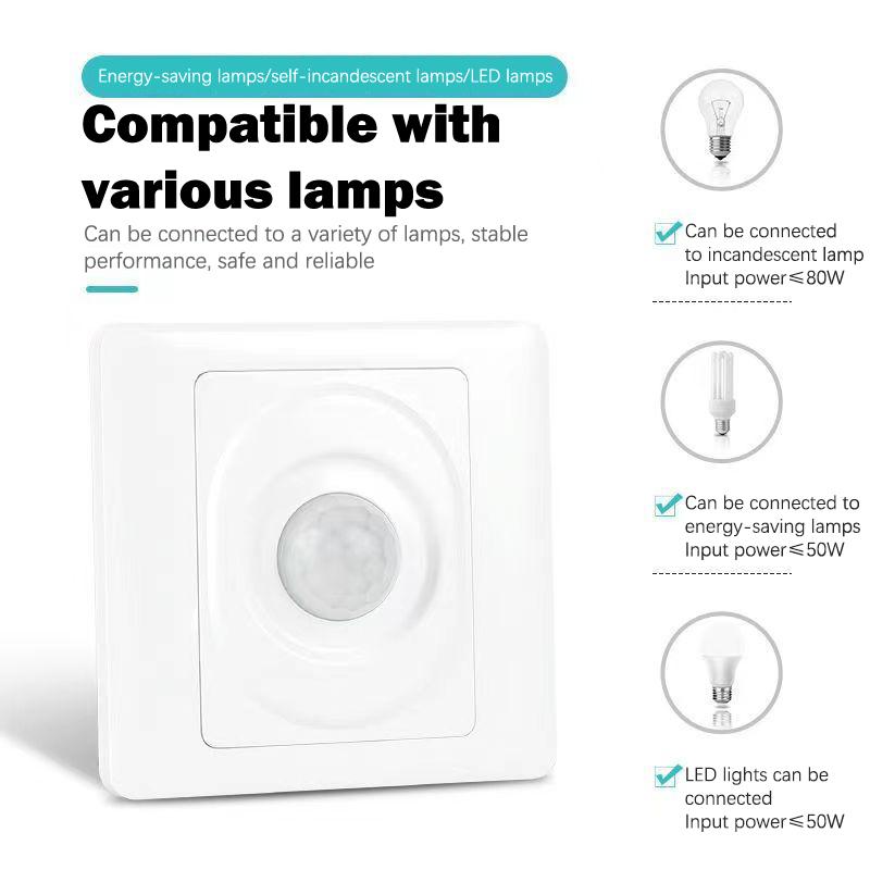 Переменный ток 220 В светодиодный датчик движения PIR выключатель света инфракрасный умный выключатель для коридора