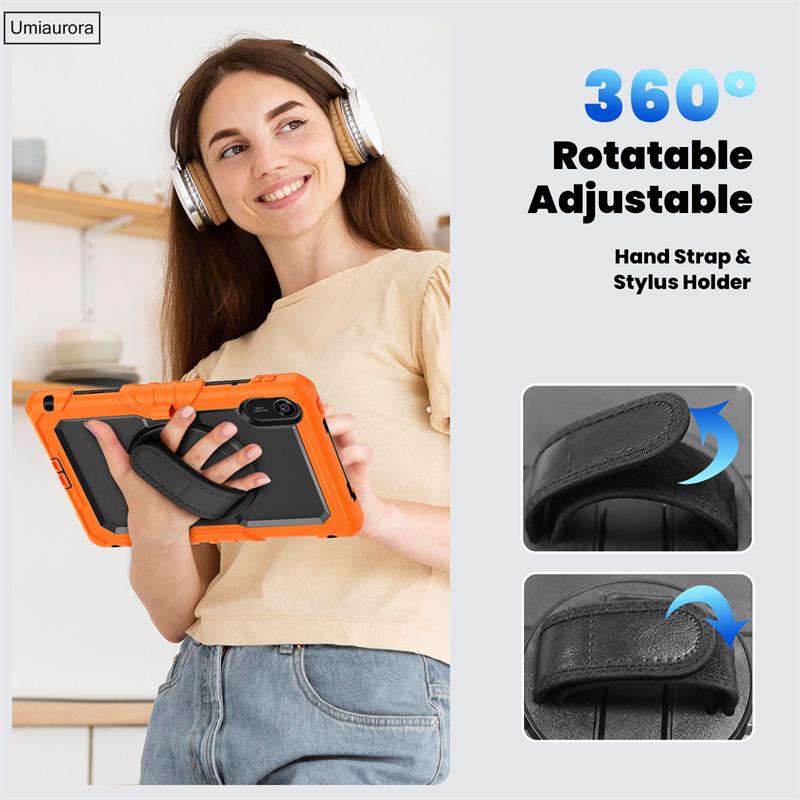 Для Xiaomi Redmi Pad2 Pad 2 11 дюймов 2025 Ударопрочный Силиконовый PC Гибридный Чехол-подставка для планшета Ручной Плечевой ремень Прочный чехол Funda