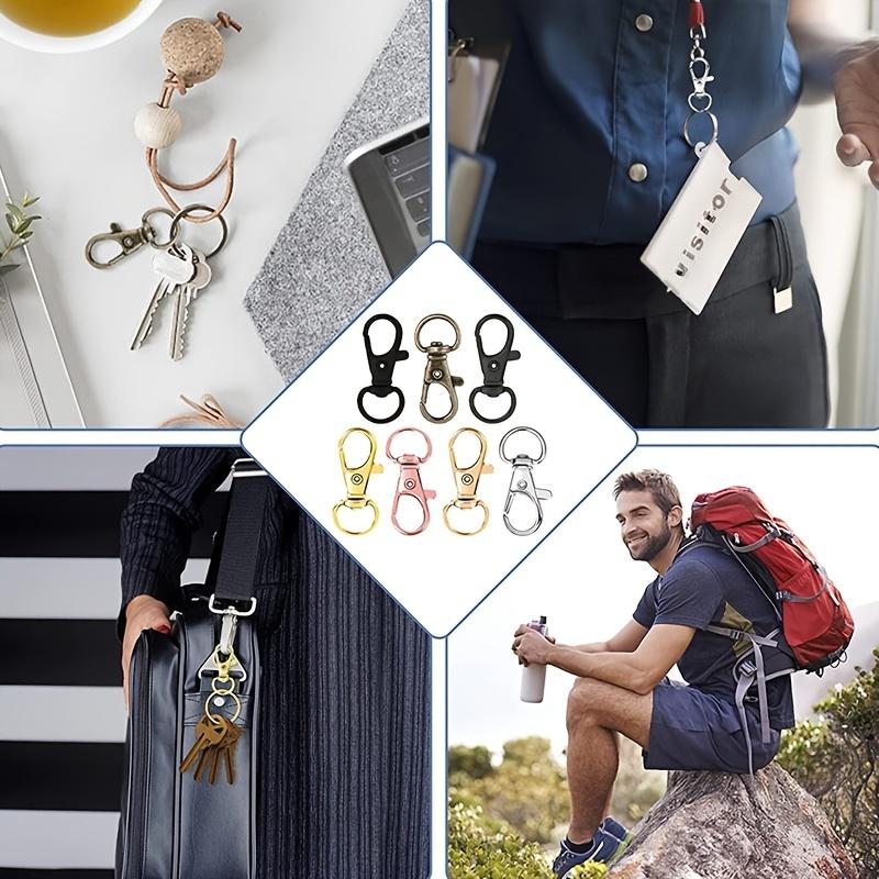 50 поворотных карабинов + 50 колец для ключей, набор брелоков с карабином, игрушка-подвеска для рюкзака, украшение, брелок для ключей, набор пряжек для веревок для домашних животных