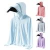 Women's Sun Protection Hoodie Jacket UV Blocking Long Sleeve Cooling Sun Shirt Casual Windbreaker Sportswear for Summer Outdoor Hiking
