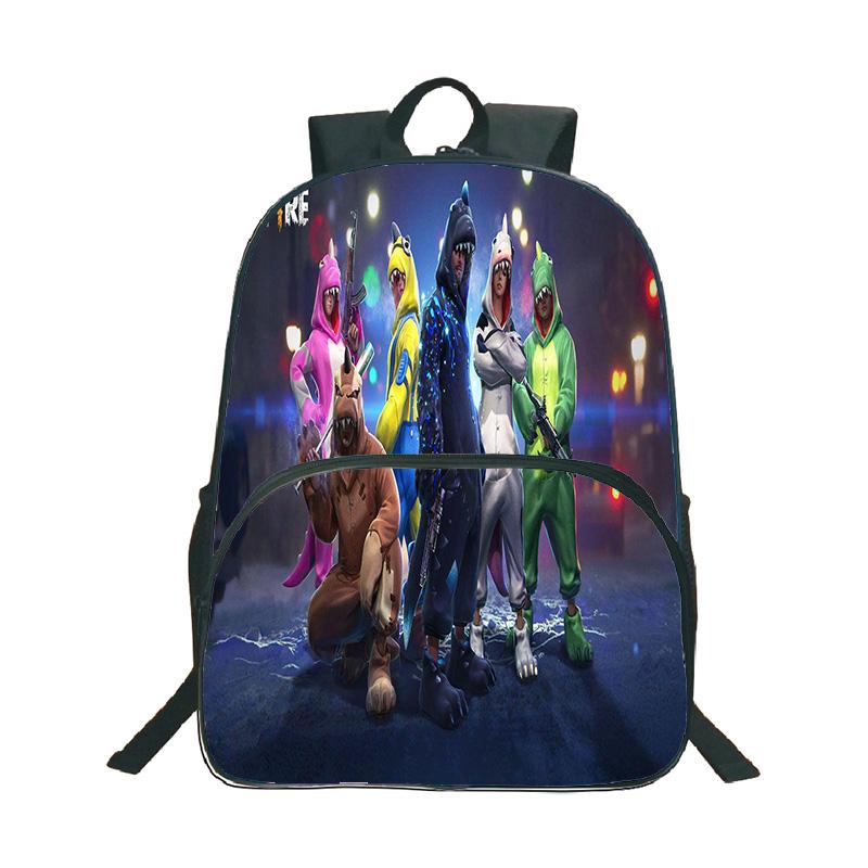Shooting Game Free Fire 3D Print Backpack Boy Girl Casual Schoolbag Student Waterproof Knapsack Cartoon Pattern Backpacks