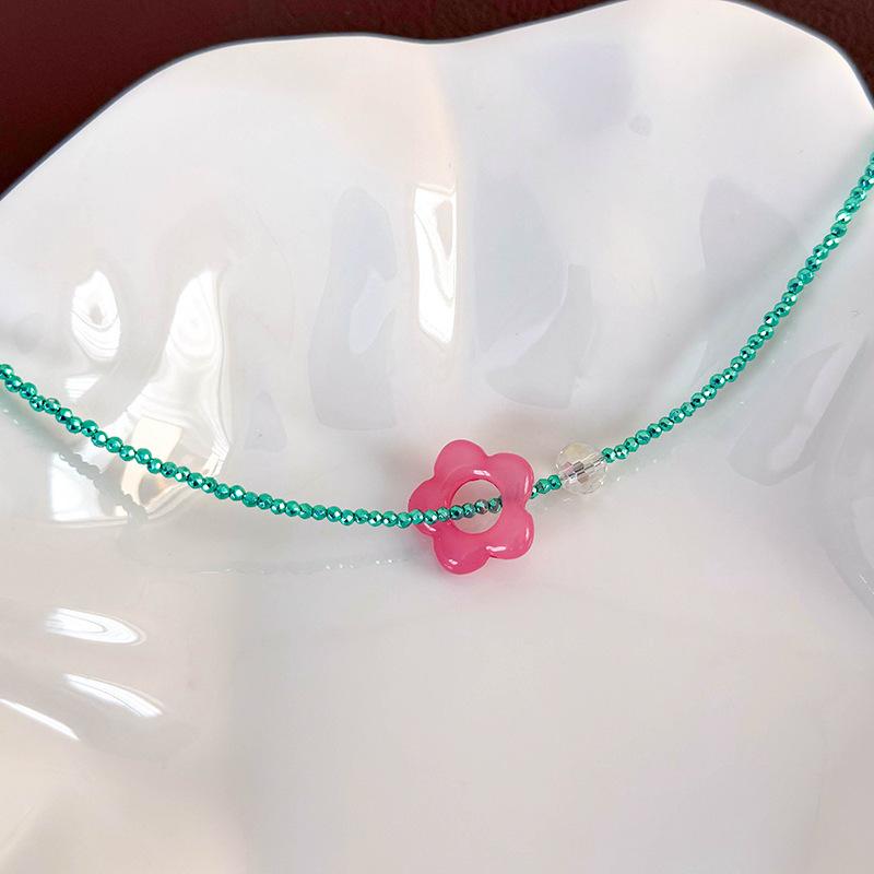 Свежий зеленый галстук, коллекция ожерелья ручной работы из бисера, цепочка на ключицу, дизайн, ниша, колье, ожерелье