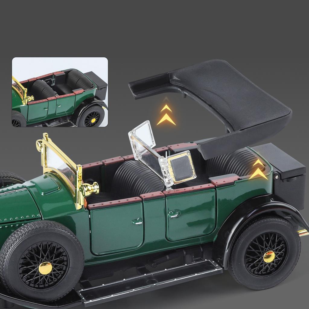 1/24 Rolls-Royce Phantom I Сплав Классическая Модель Роскошного Автомобиля Литой Металлический Игрушечный Ретро Старинные Автомобили Модель Автомобиля Звук и Свет Детский Подарок