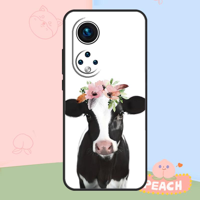 Cute Cartoon Cow Case For Honor Magic 5 6 7 8 Lite Honor 400 Pro 200 50 70 90 X8c X9a X9b X9c X9d Win RT Cover
