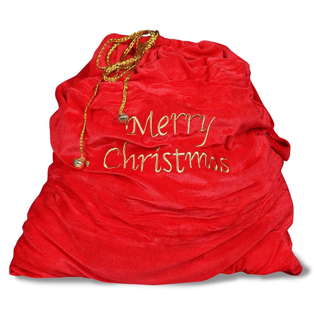 Санта-Клаус Рождественский игрушечный мешок Красный плюшевый бархатный подарок костюм аксессуар