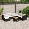 VidaXL Garden Lounge Set 8 Pcs with Cushions Black Braided Resin 3261941