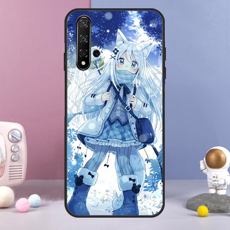 Чехол с аниме-девушкой-кошкой для Huawei Nova Y72 Y61 Y91 Y73 Y90 Y70 Y60 12s 12i 11i 8i 9 10 SE P60 P30 Pro P40 Lite