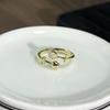 Simple design ins drip glaze niche light luxury open ring fashionable geometric flower temperament high-end ring