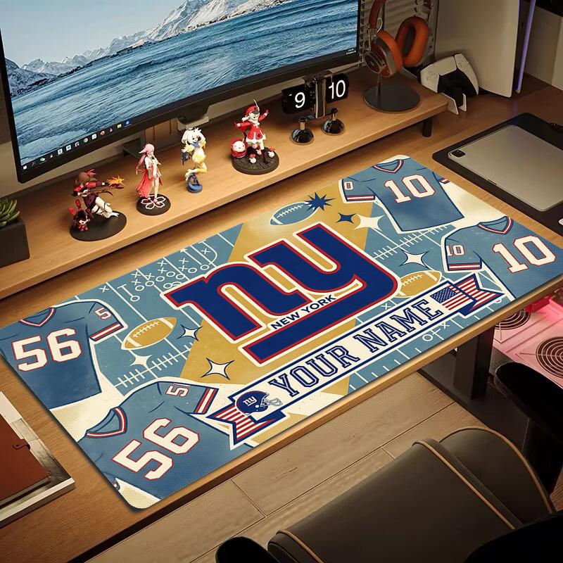 Подушка с принтом New York Giants Нескользящий коврик для ноутбука, планшета, большой коврик для мыши XXL Коврик для мини-ПК с заблокированным краем