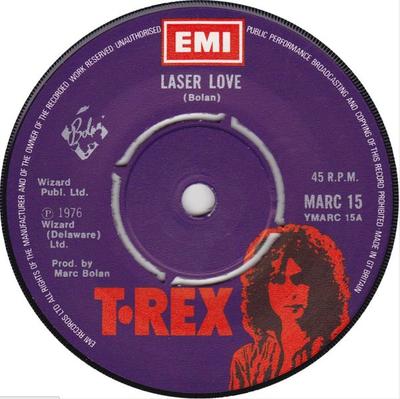 Футболка с 7-дюймовой пластинкой. REX - Лазерная любовь MARC15 T. REX 1976 Великобритания Рок Б/У