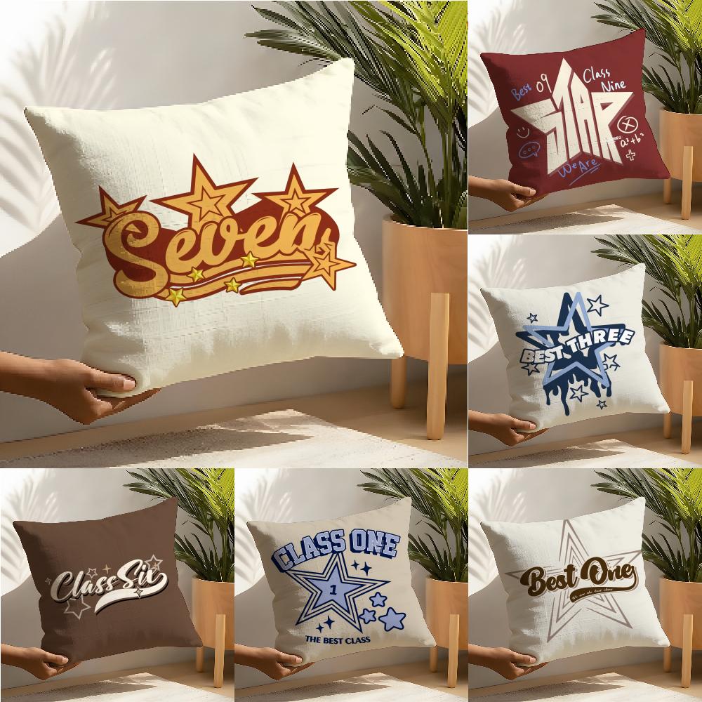 Классическая наволочка со звездным принтом Декор для дома и гостиной Льняные наволочки Чехол для подушки