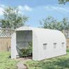 4.5 x 2 x 2 m Polytunnel Greenhouse, Walk-in Green House for Garden with Mesh Windows, Galvanised Steel Frame, White