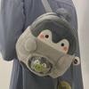 Transparent Cartoon Doll Bag Large Capacity Children Schoolbag Sweet Plush Penguin Backpack  Gift