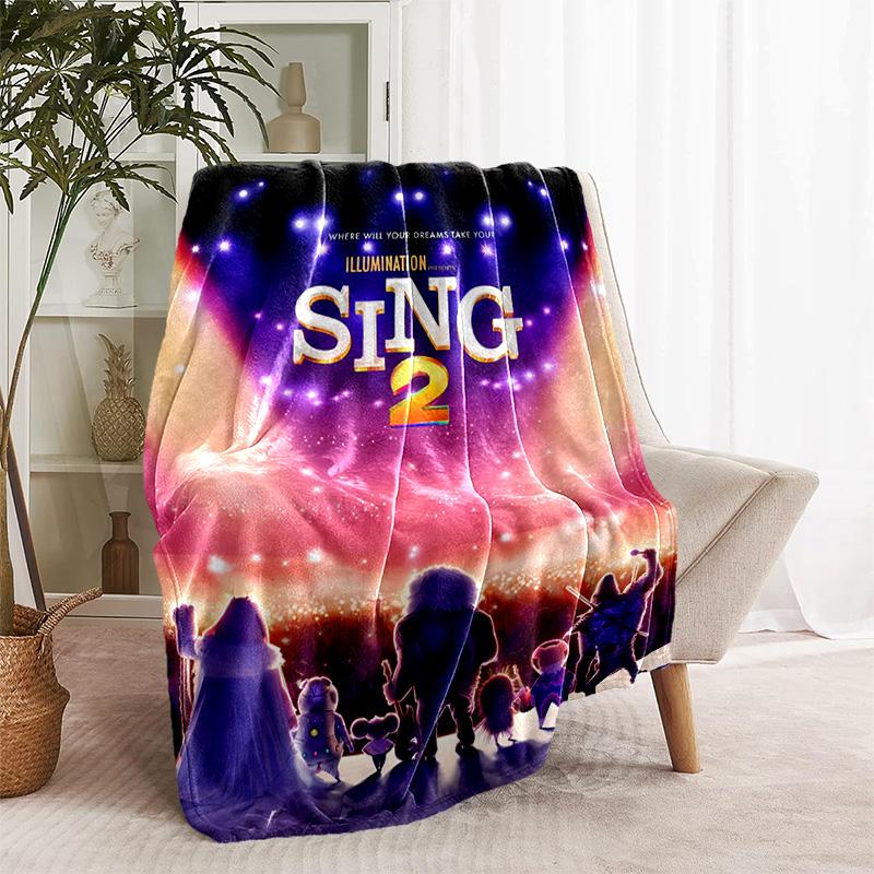 1pc Blanket - Sing Print Design, Lightweight Blanket for Sofa, Bed- Soft &Warm, Gift for All Seasons