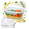 Pojemnik Szklany 370 Ml Lunchbox Na Żywność Hermetyczny Do Pracy Szkoły