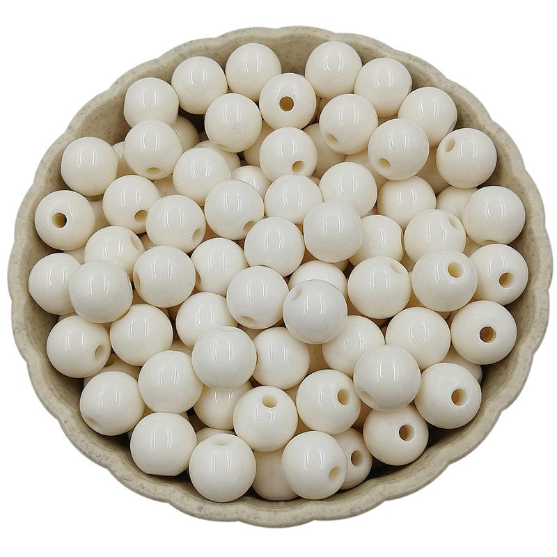 Товары для вечеринок для изготовления украшений Круглые свободные бусины своими руками Однотонные 50 шт. Многоцветные 10 мм Непрозрачные